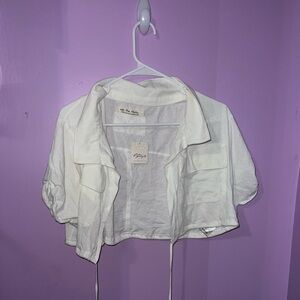 We The Free White Cropped Jacket